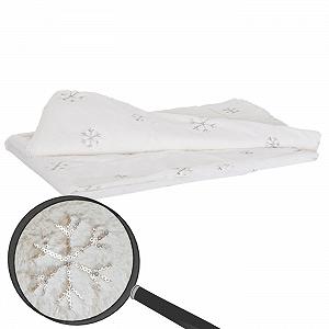 Покривало Mendler Пухнасте Біле з Блискітками 150 x 120 см - Фото 1