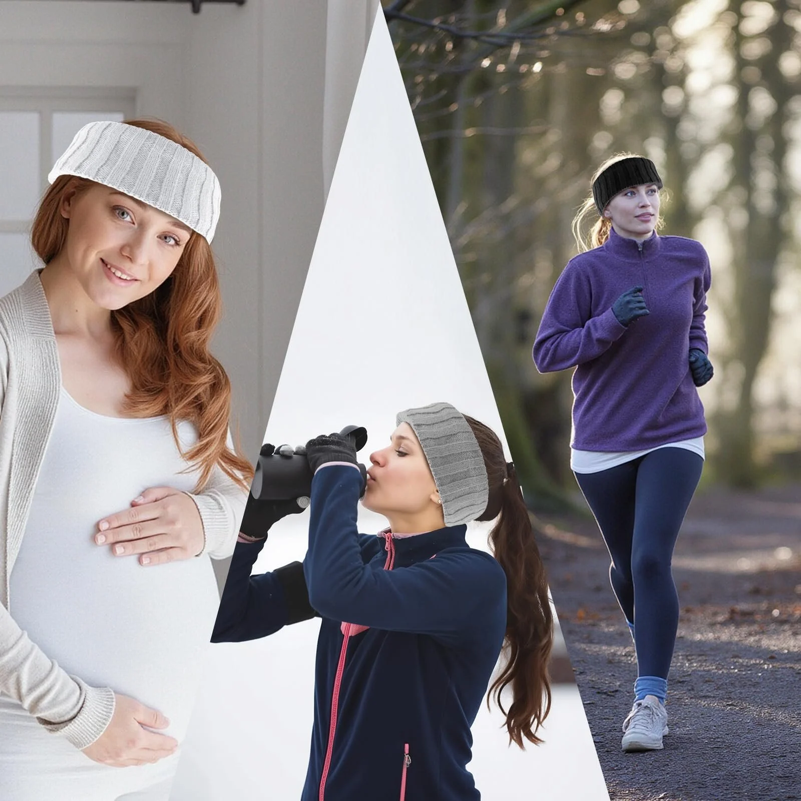 Набір із 3 зимових жіночих пов'язок на голову, фото №5