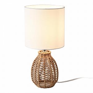 Настільна лампа lux.pro Alfreton E14 Метал Джутовий канат Тканинний абажур Біла synthetic.ua - Фото 1