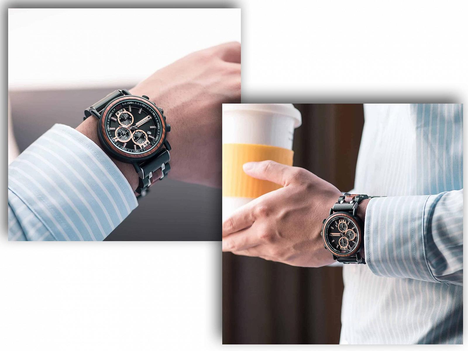 Годинник HOLZZEUG Specialist Чоловічий З деревини Інкрустований З дерев'яною подарунковою коробкою Падук Браслет, фото №4 Годинник HOLZZEUG Specialist Чоловічий З деревини Інкрустований З дерев'яною подарунковою коробкою Падук Браслет, фото №4