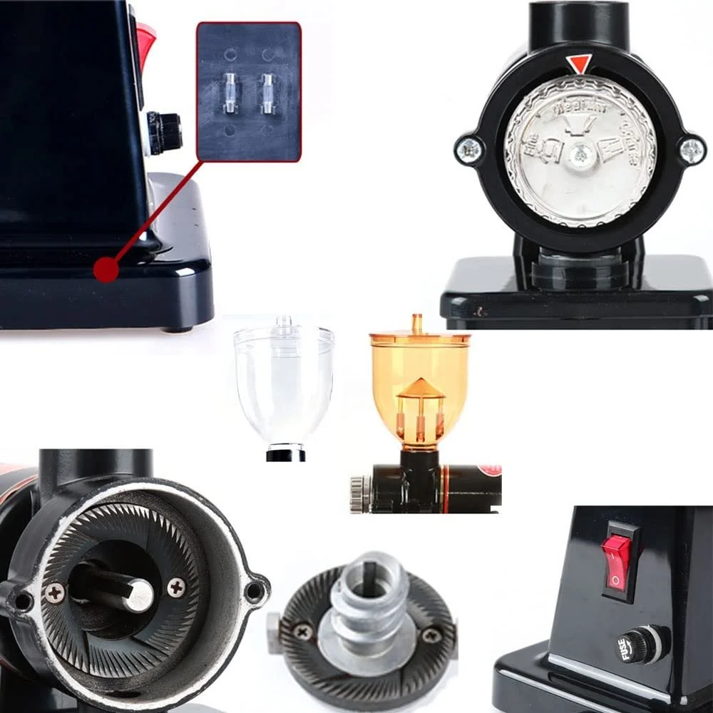 Электрическая Кофемолка Коническая 8 Регулируемых Настроек Прецизионная Мельница из Нержавеющей Стали для Эспрессо, Френч-пресса, Приготовления Турецкого Кофе (Anti Jumping Bean Red), фото №6 Электрическая Кофемолка Коническая 8 Регулируемых Настроек Прецизионная Мельница из Нержавеющей Стали для Эспрессо, Френч-пресса, Приготовления Турецкого Кофе (Anti Jumping Bean Red), фото №6