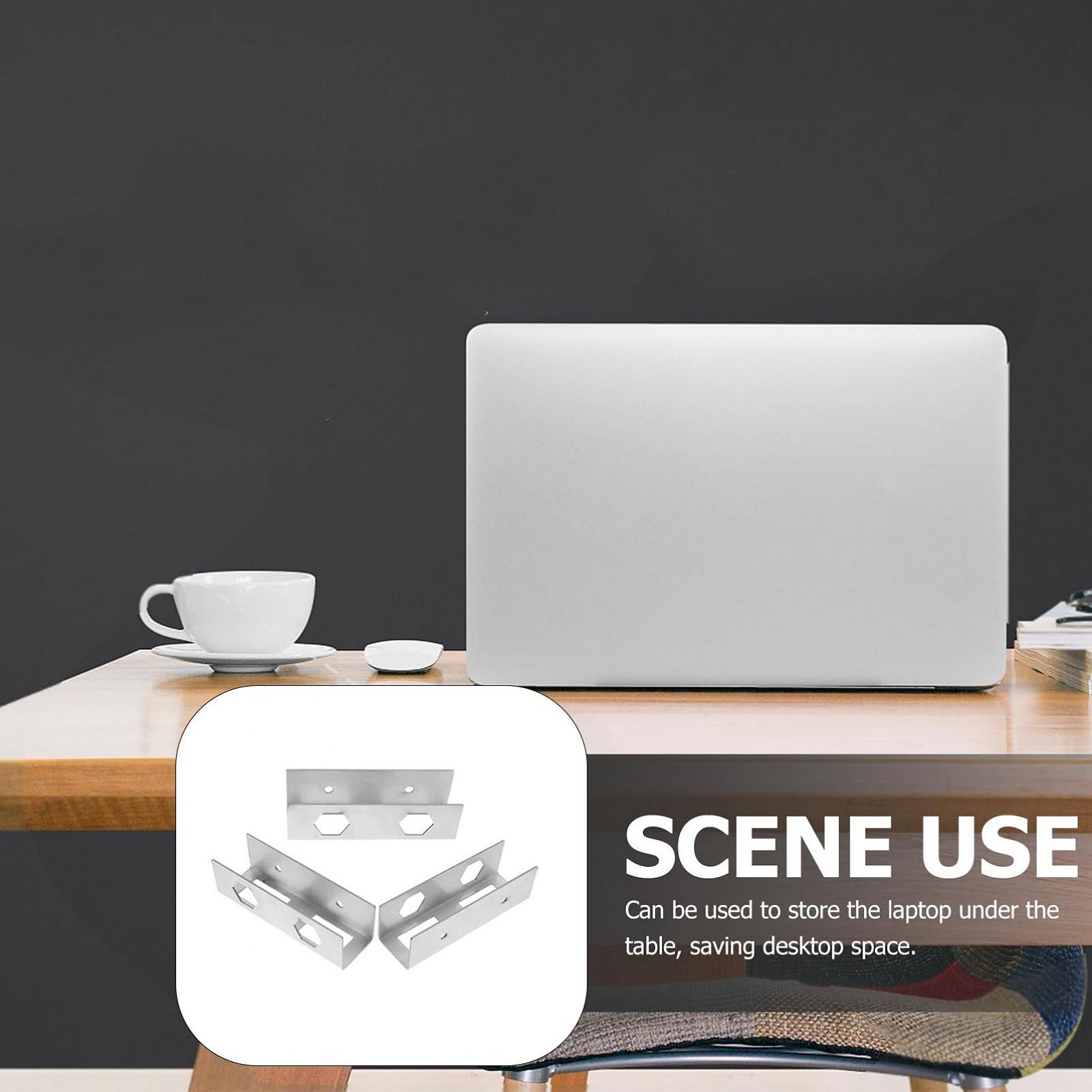 Набор держателей для ноутбука под стол, 3 шт., прочная металлическая подставка для ноутбука для экономии места и стабильности, фото №9 Набор держателей для ноутбука под стол, 3 шт., прочная металлическая подставка для ноутбука для экономии места и стабильности, фото №9