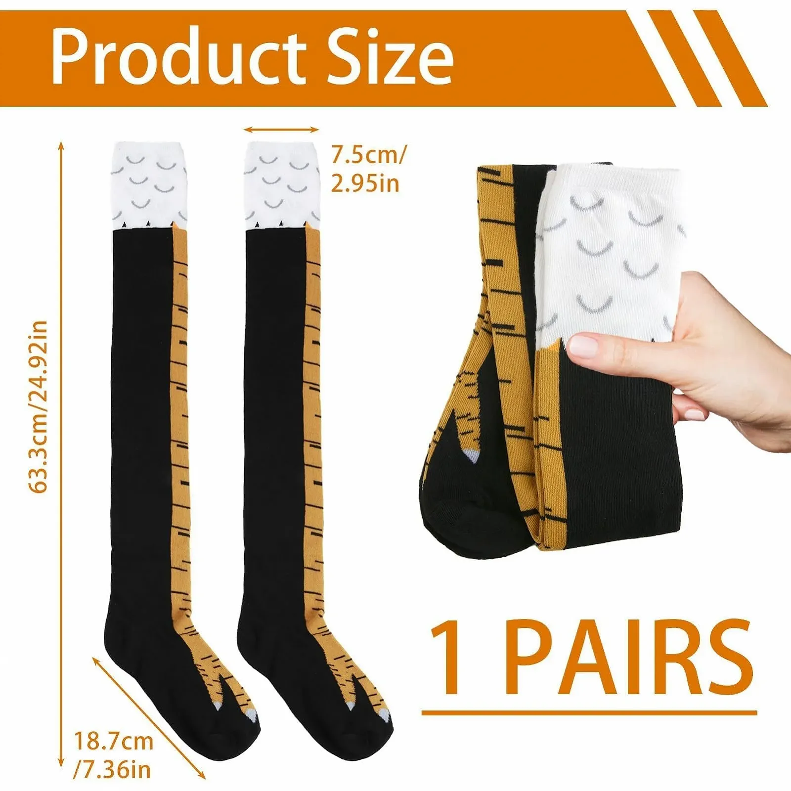 Шкарпетки з курячими лапами, Чорний, M, фото №2