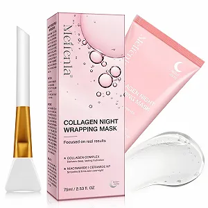 Нічна маска для обличчя з колагеном, органічна, для сяючої шкіри - Фото 1