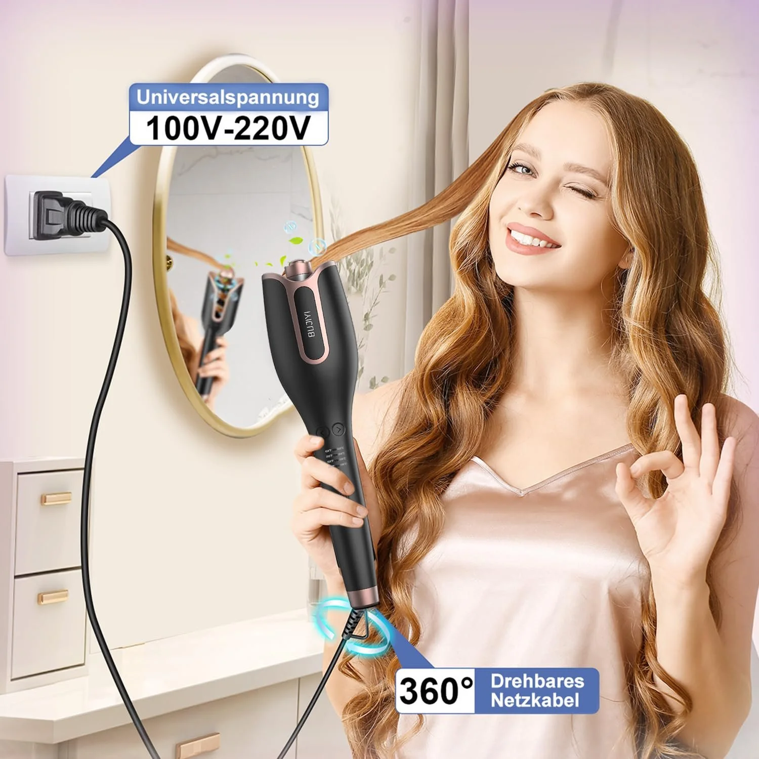 Плойка для волосся автоматична 4 температурні режими Deep Black, фото №7 Плойка для волосся автоматична 4 температурні режими Deep Black, фото №7