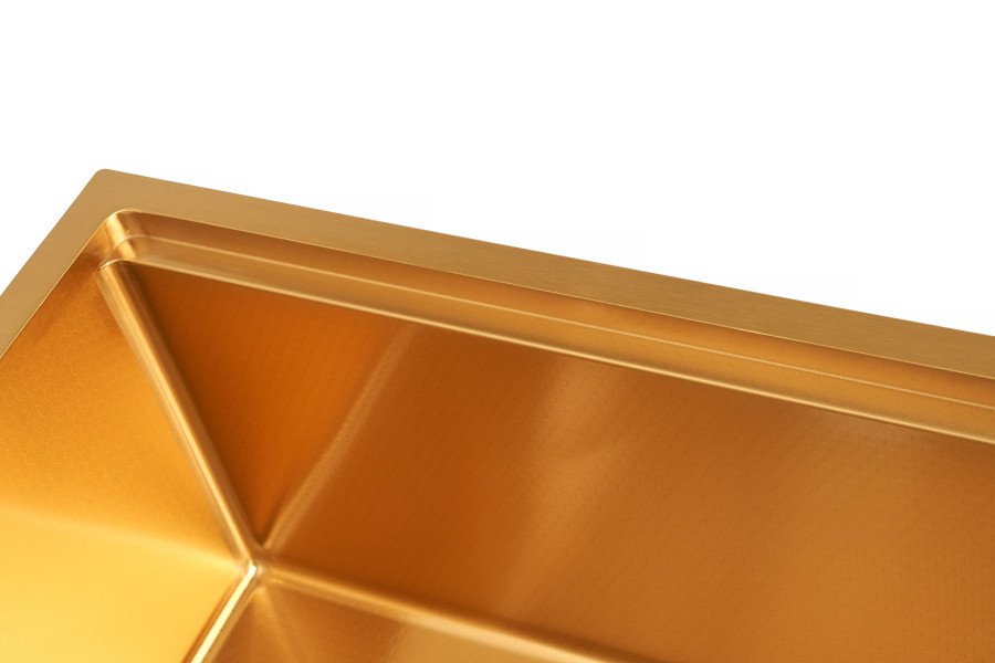 Золота мийка під стільницю з декором нержавіюча Nett NGS-5742, фото №5