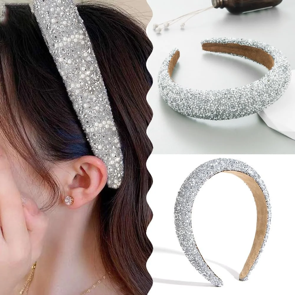 Обруч Жіночий зі стразами, срібні намистини, фото №3 Обруч Жіночий зі стразами, срібні намистини, фото №3