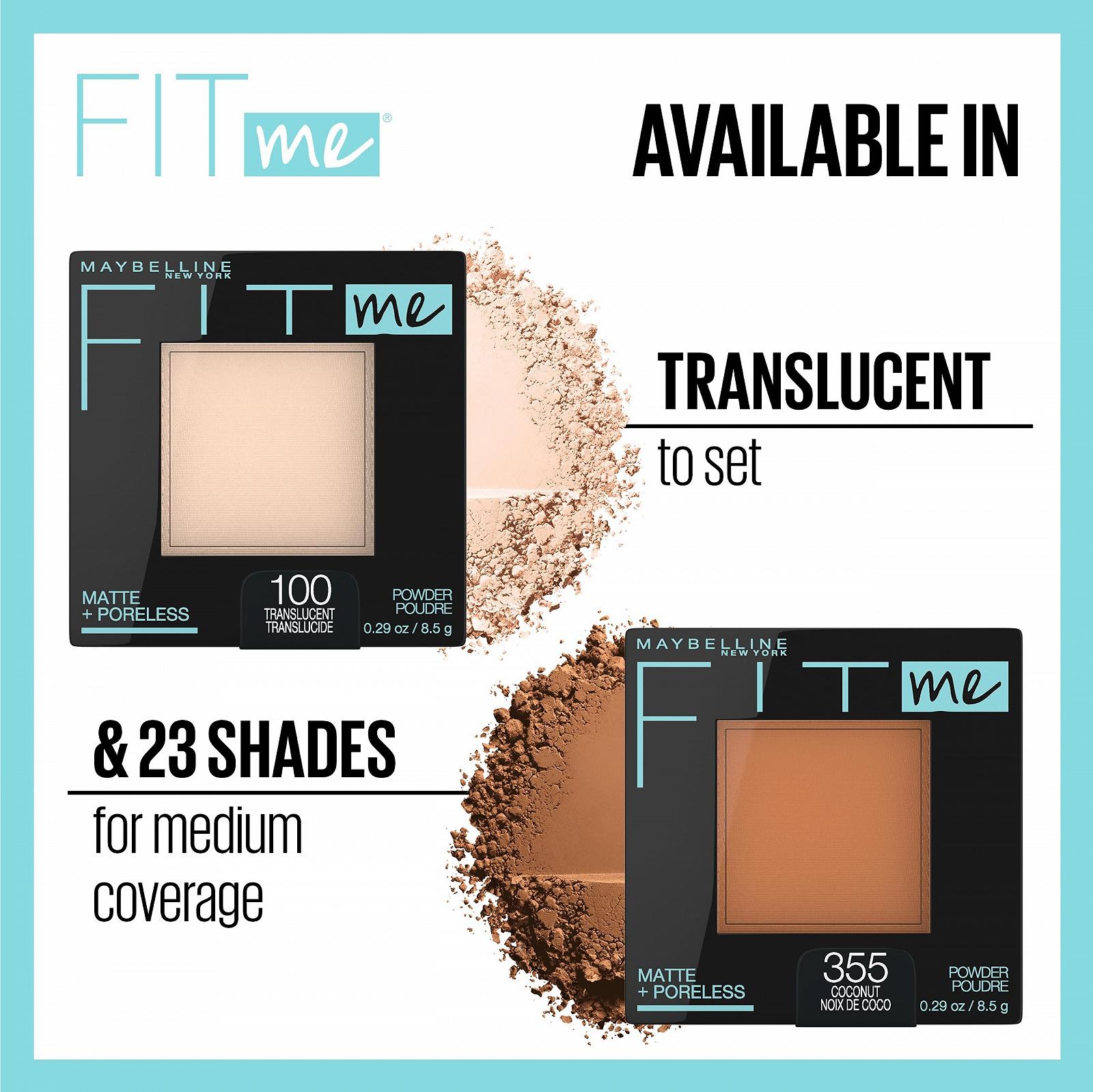 Пудра для обличчя Maybelline New York Fit Me Matte + Poreless пресована, Golden Caramel, 7,9 г, фото №4