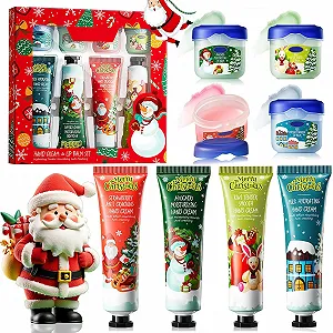 Купить Набор Мини-кремов для рук 8 шт., Рождественский набор 4 шт. Крем для рук и 4 шт. Набор бальзамов для губ, Рождественский набор по уходу, Мини-набор кремов для рук, Маленькие рождественские подарки для женщин и мужчин - Фото 1 Набор Мини-кремов для рук 8 шт., Рождественский набор 4 шт. Крем для рук и 4 шт. Набор бальзамов для губ, Рождественский набор по уходу, Мини-набор кремов для рук, Маленькие рождественские подарки для женщин и мужчин - Фото 1