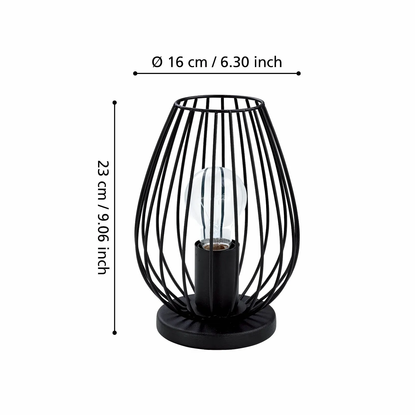 Настільна лампа EGLO Newtown Vintage Steel E27 Чорна, фото №3