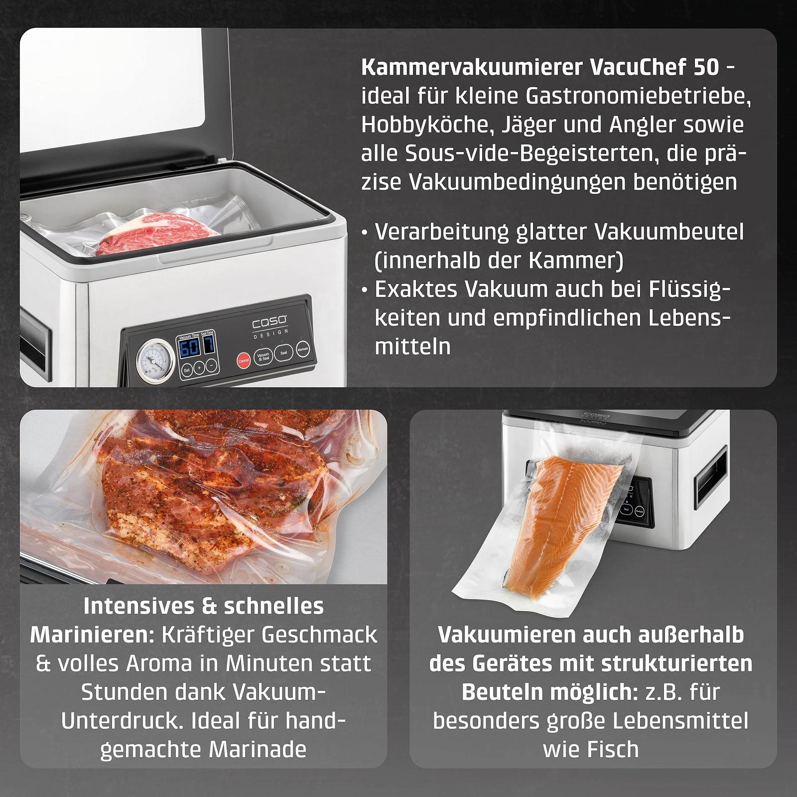 Вакуумний пакувальник CASO VacuChef 50, 70 л/хв, Об'єм камери 4 л, фото №5