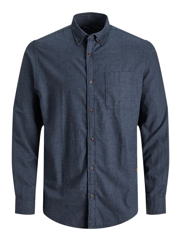 Рубашка Jack&Jones CLASSIC HEATHER L/S STS 12189760 Slim Fit Темно-синий L, фото №5