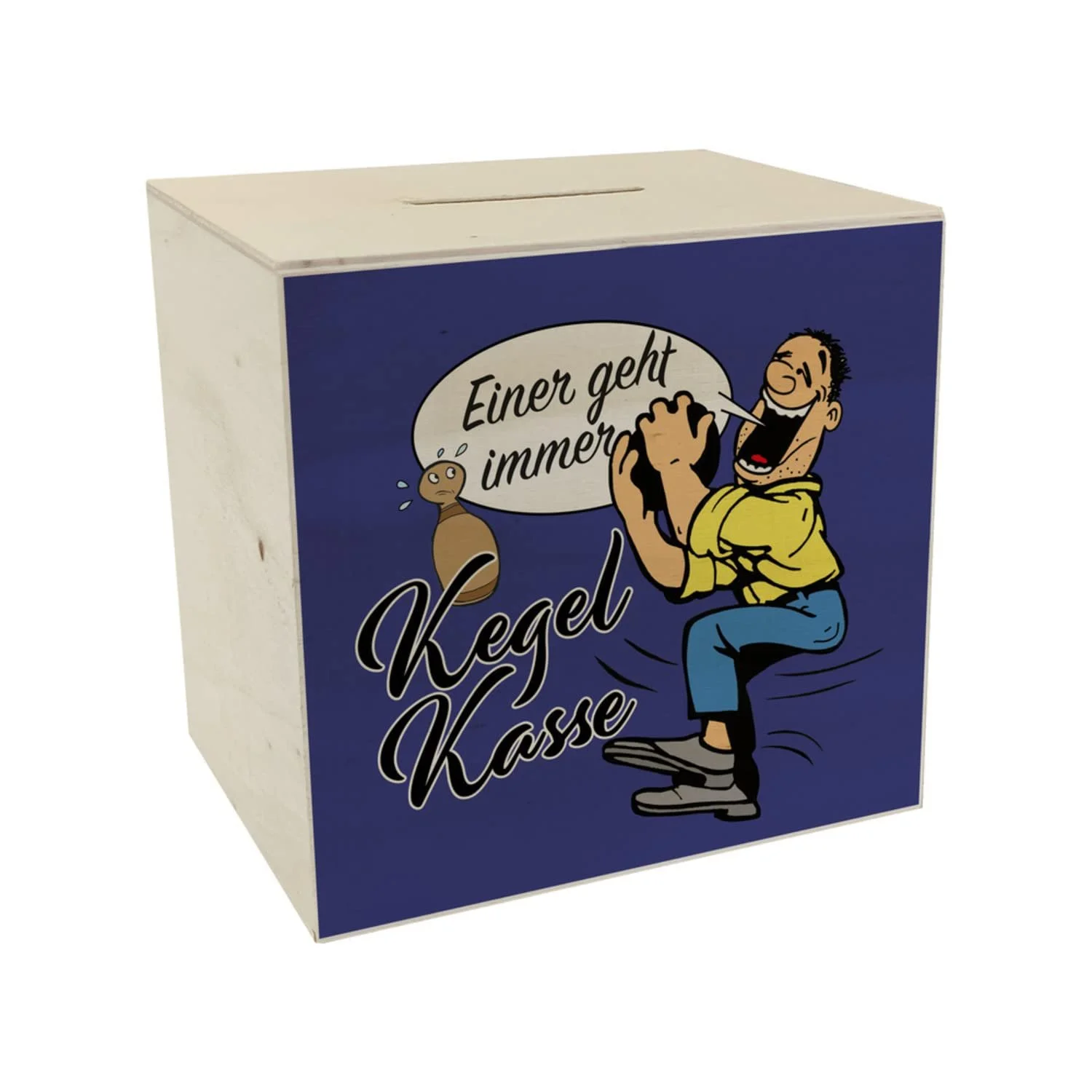 Скарбничка Kegelkasse дерев'яна з мотивом кегельбану, фото №1