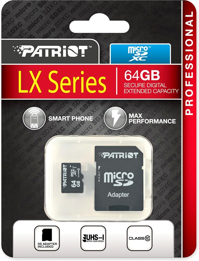 Карта памяти Patriot SDXC 64GB Class 10 UHS-1 adapter PSF64GMCSDXC10, фото №5