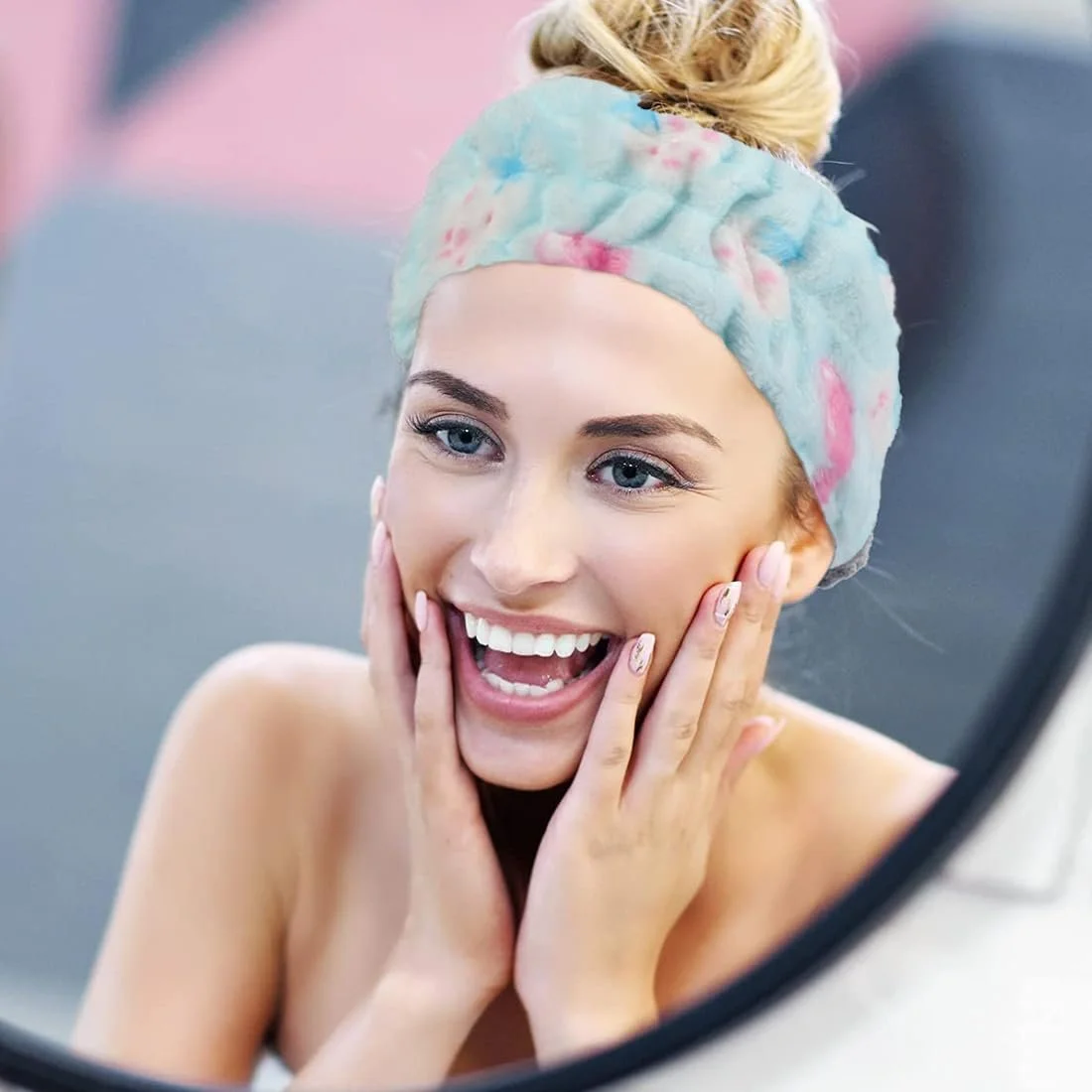 Набір з 4 спа пов'язок на голову для макіяжу та вмивання для жінок, фото №4