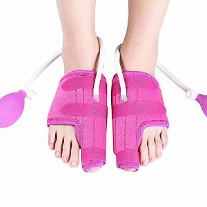 Пневматический корректор большого пальца стопы Valgus Corrector, шина с регулируемым давлением воздуха, дневная и ночная / 1 пара, розовый - Фото 1