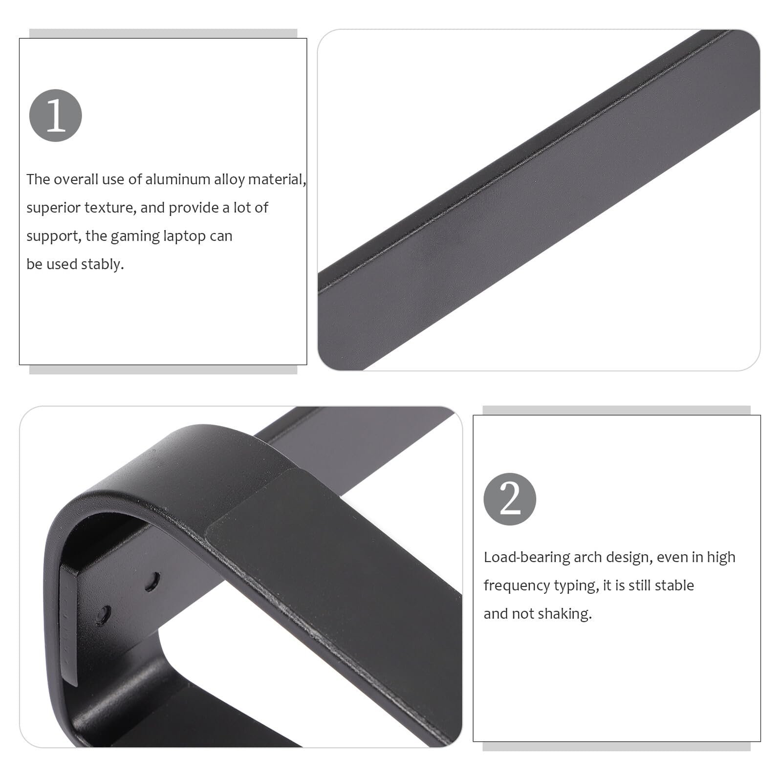 Подставка для ноутбука VANZACK Эргономичная из алюминиевого сплава с четырехкратным наклоном и полостью для охлаждения Прочная подставка для ноутбука Нескользящая и прочная для, фото №6