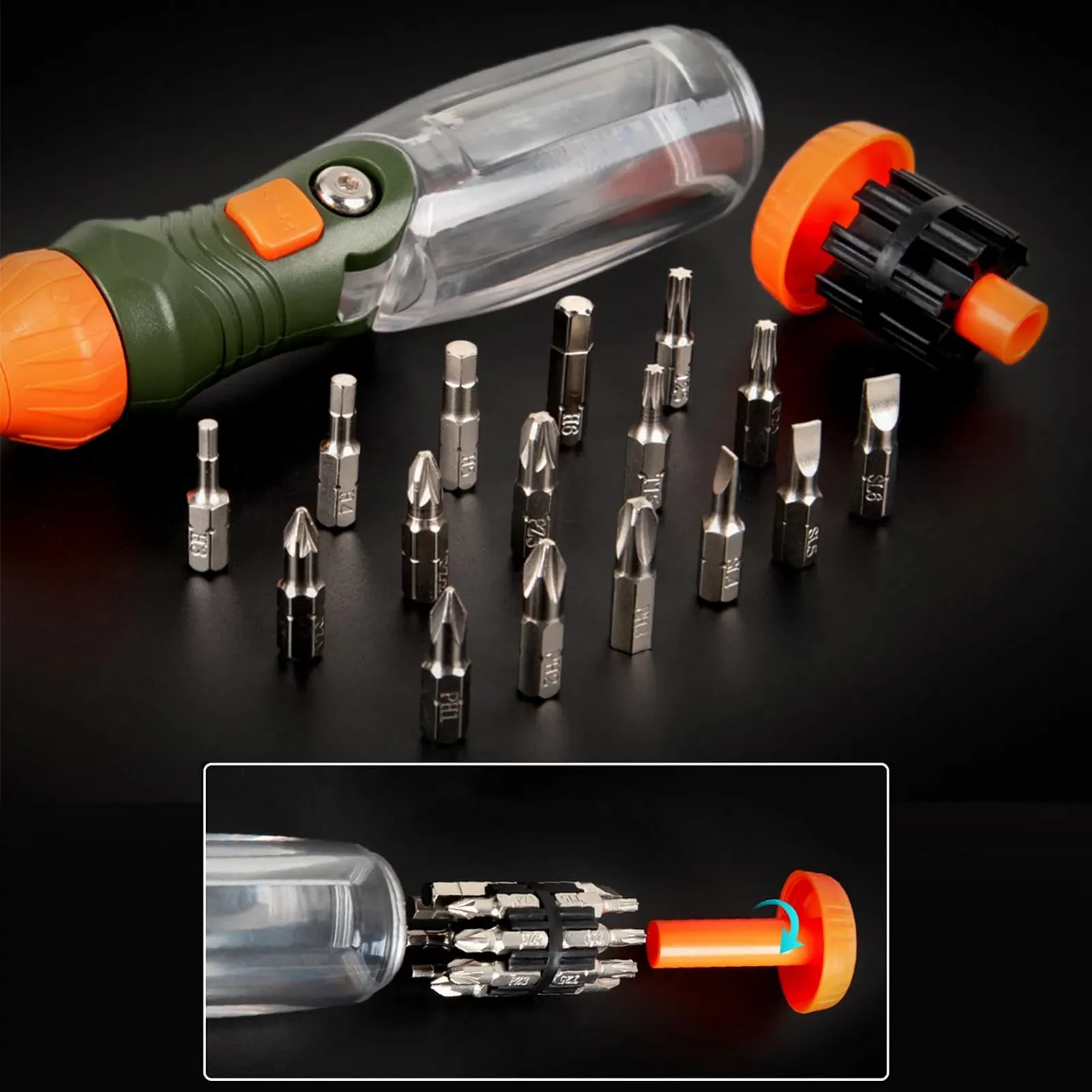 Набір викруток портативний прецизійний багатофункціональний з тріскачкою, фото №5