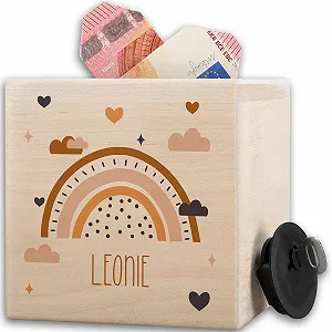 Скарбничка дерев'яна Boho Rainbow персональна - Фото 1