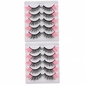 Ресницы Angoily 10 пар Цветные Фиолетовые Уличные Разноцветные Автомобильные Полуресницы Имитация Регулировки Розовые Морщины - Фото 1