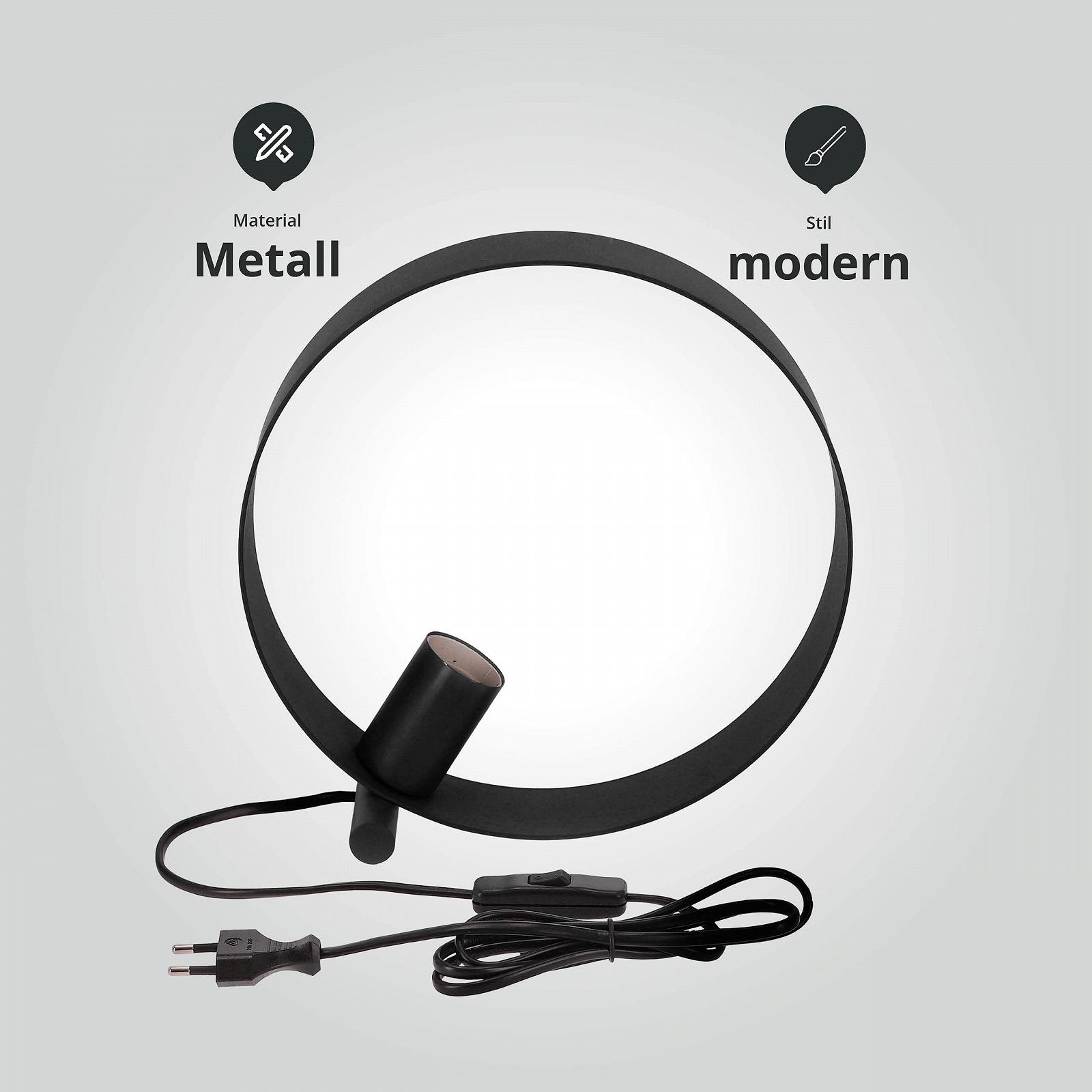 Настільна лампа LED Universum Maya кільцеподібна E27 чорна, фото №4