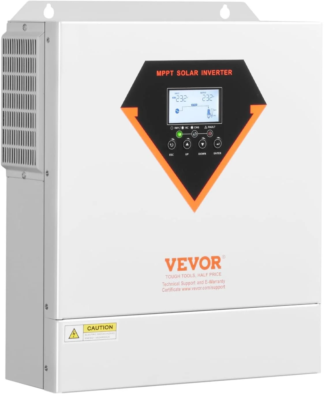 Гибридный инвертор VEVOR EM3500-24L 3500W-24V / MPPT 100A / Чистая синусоида / Wi-Fi / Белый, фото №3