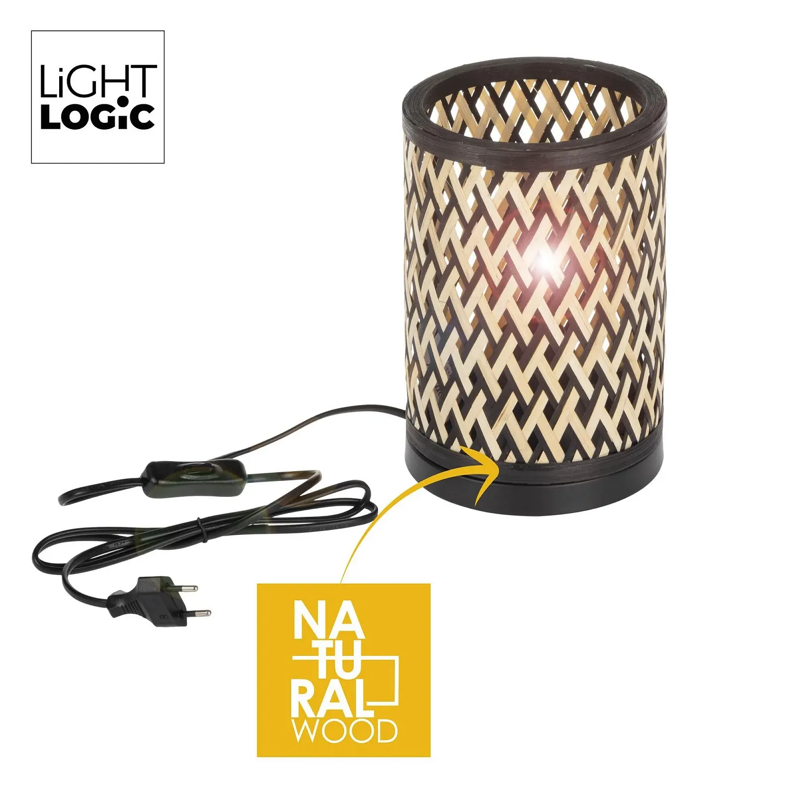 Настільна лампа LightLogic LL TERYS TL 66432 бамбук E27 6 Вт чорна, фото №6