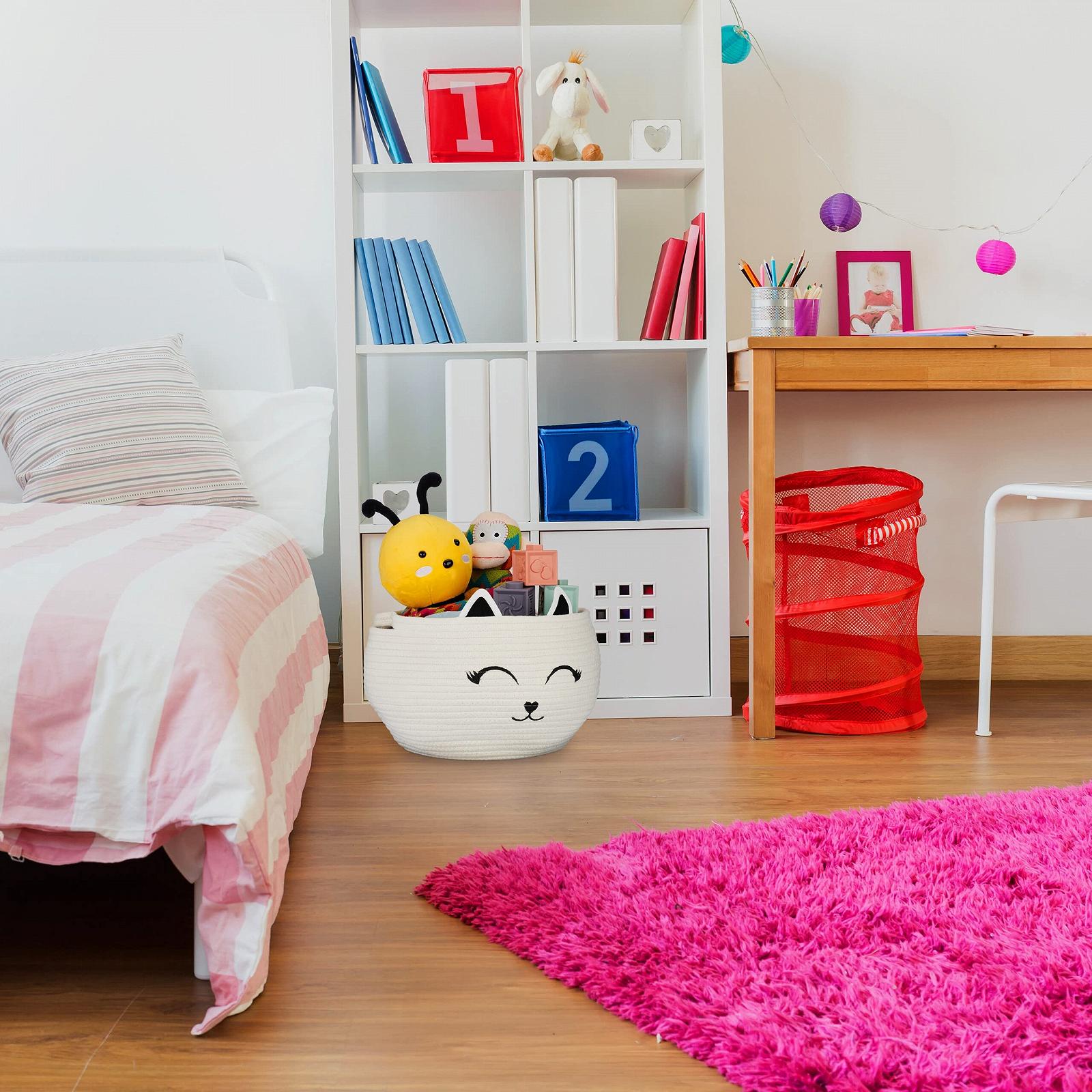 Корзина для хранения Relaxdays Детская, Кошачий, 24 x 35 см, Белый/Черный, фото №2