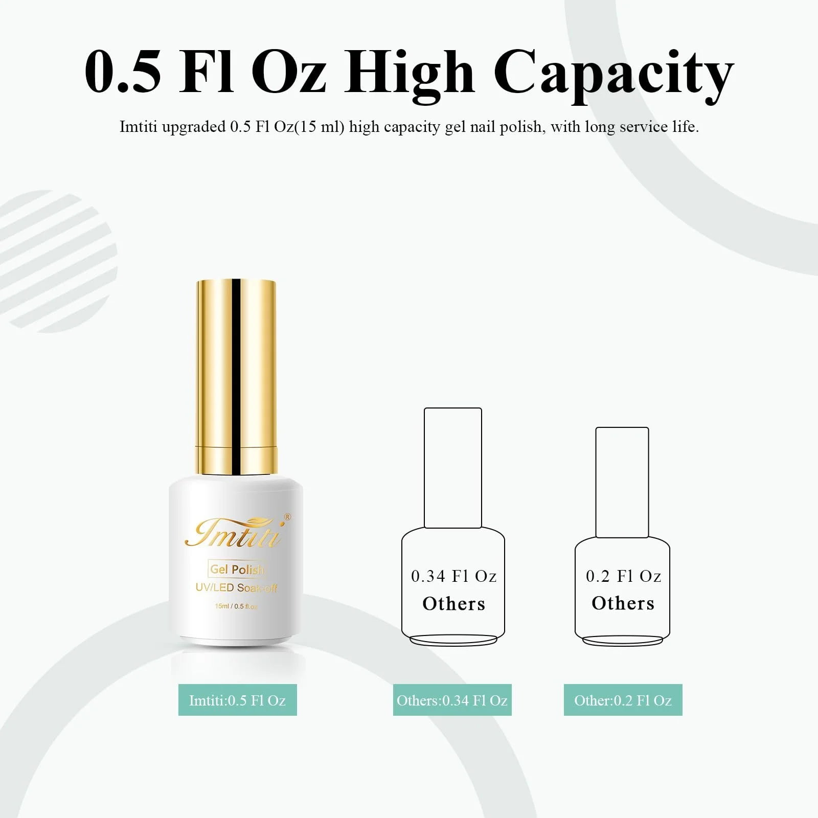 Гель-лак Imtiti Блискучий білий 15 мл, білий, зелений, фото №7