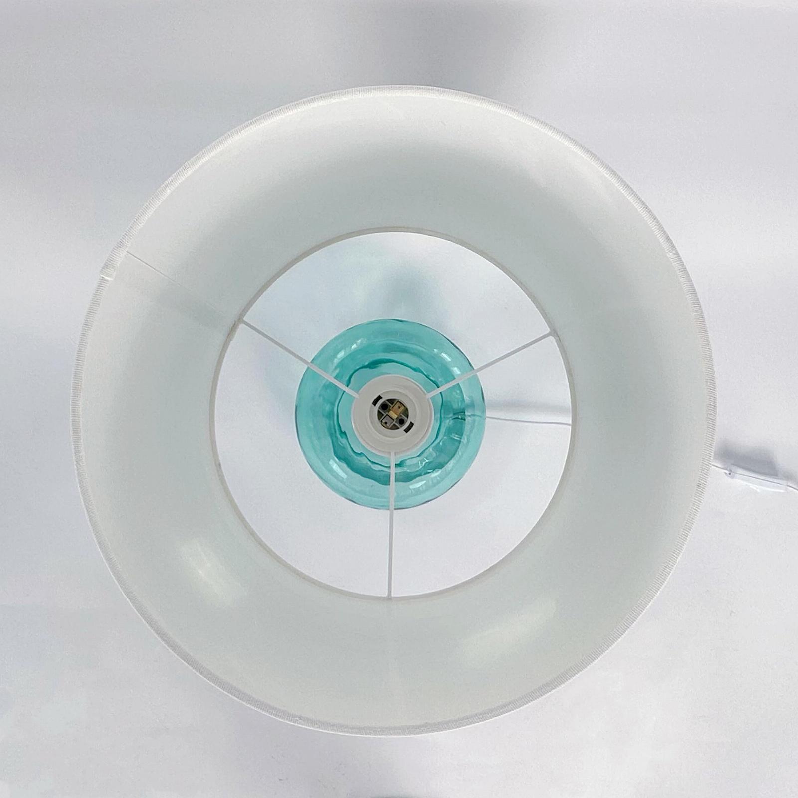 Настільна лампа Relaxdays зі скляною основою та тканинним абажуром E27 62 x 30,5 см Білий/Блакитний, фото №8