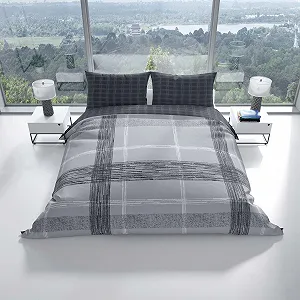 Постільна білизна Leonado Vicenti 100% Cotton Reversible 2 предмети 155 x 220 см Сіра смугаста synthetic.ua - Фото 1