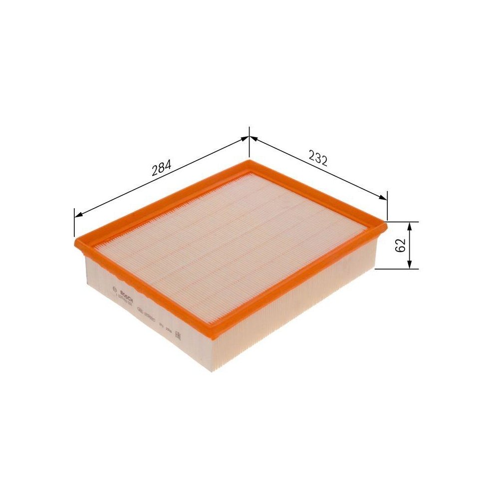 Повітряний фільтр BOSCH F 026 400 555 для AUDI SEAT SKODA VW, фото №1