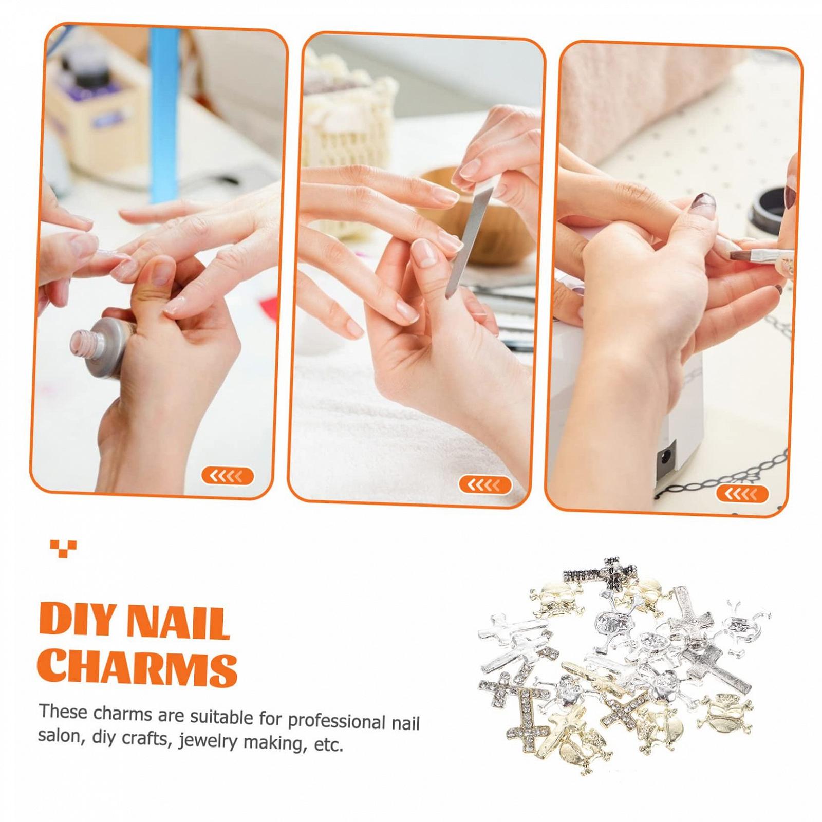 Украшения для ногтей Healvian, 120 шт, Хэллоуин, подвески, скелеты, фото №2