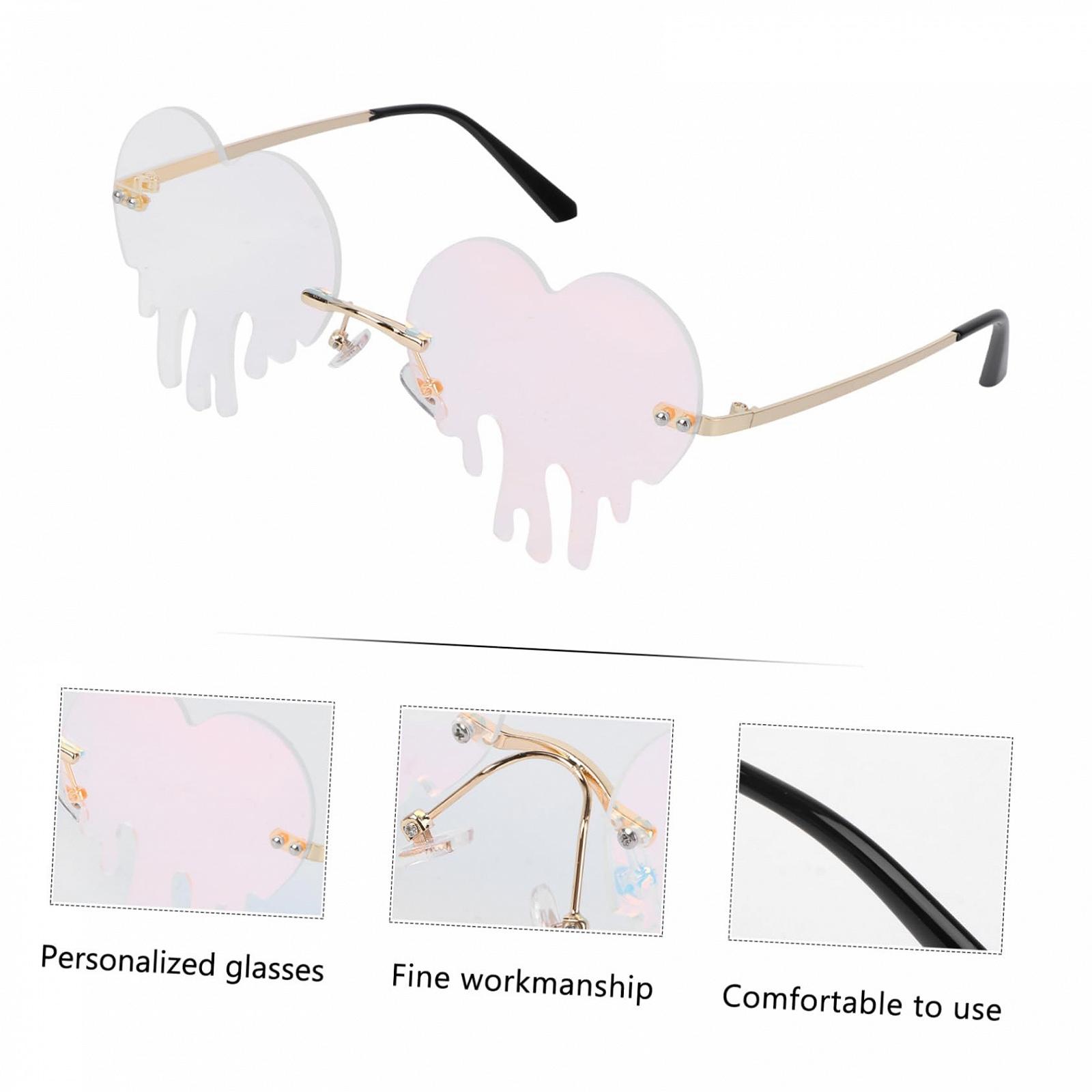 Сонцезахисні окуляри Крапля Любові PACKOVE Без оправи Серце Рожевий, фото №7