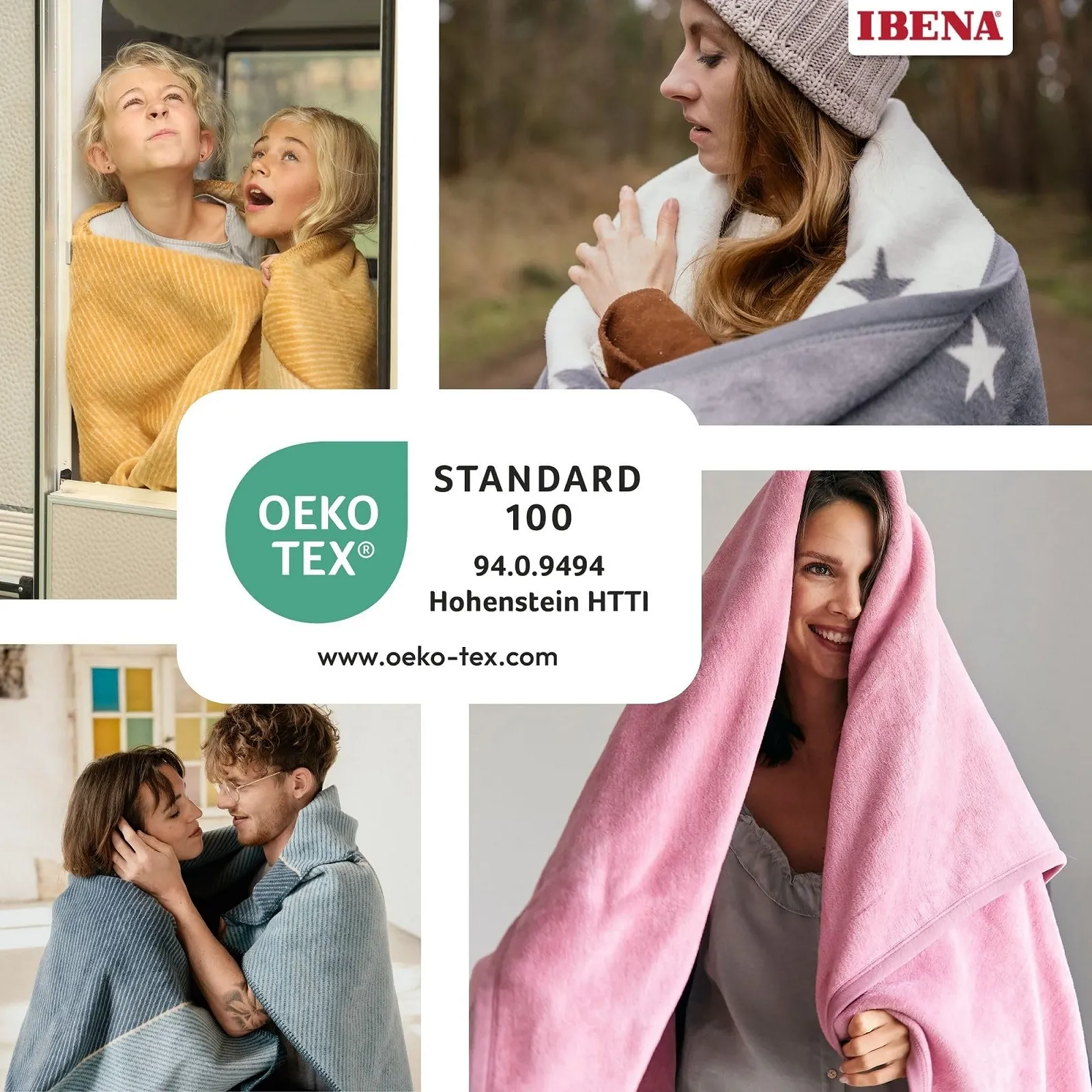 Плед Ibena Austin Полосатый Зеленый, 150 x 200 см, фото №5