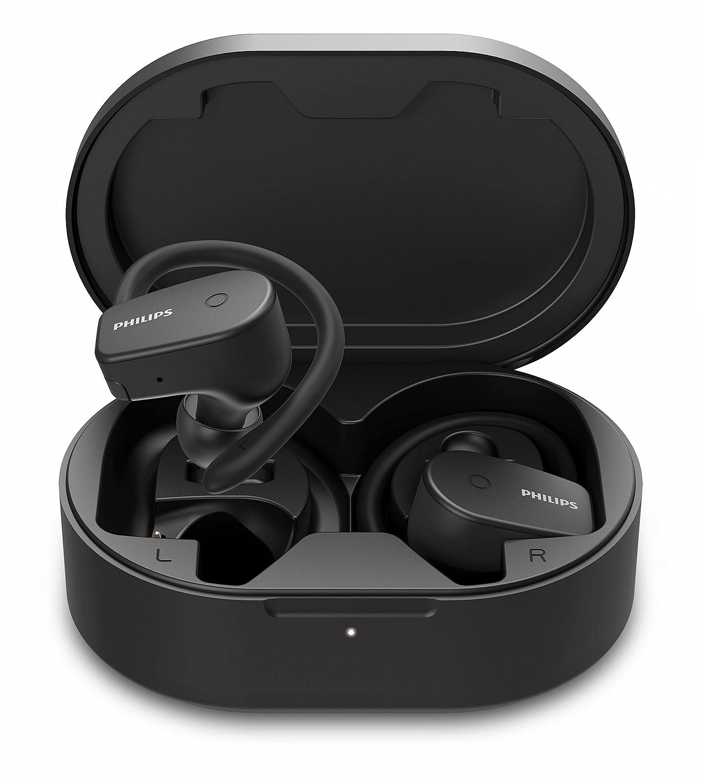 Наушники-вкладыши Philips Audio TAA5205BK/00 Bluetooth спортивные беспроводные (моно режим, микрофон, 6-мм неодимовый драйвер, водонепроницаемость IPX7, быстрая зарядка, съемная дужка), черного цвета, один размер, фото №6