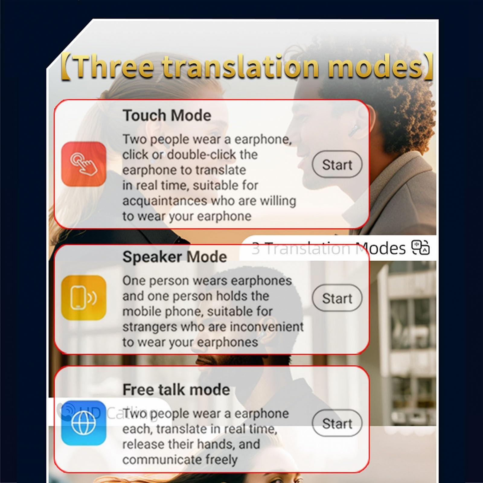 Наушники с AI голосовым переводчиком Bewinner, перевод в реальном времени на 133 языка с приложением, BT 5.4, наушники-переводчик для путешествий и обучения, белые, фото №5