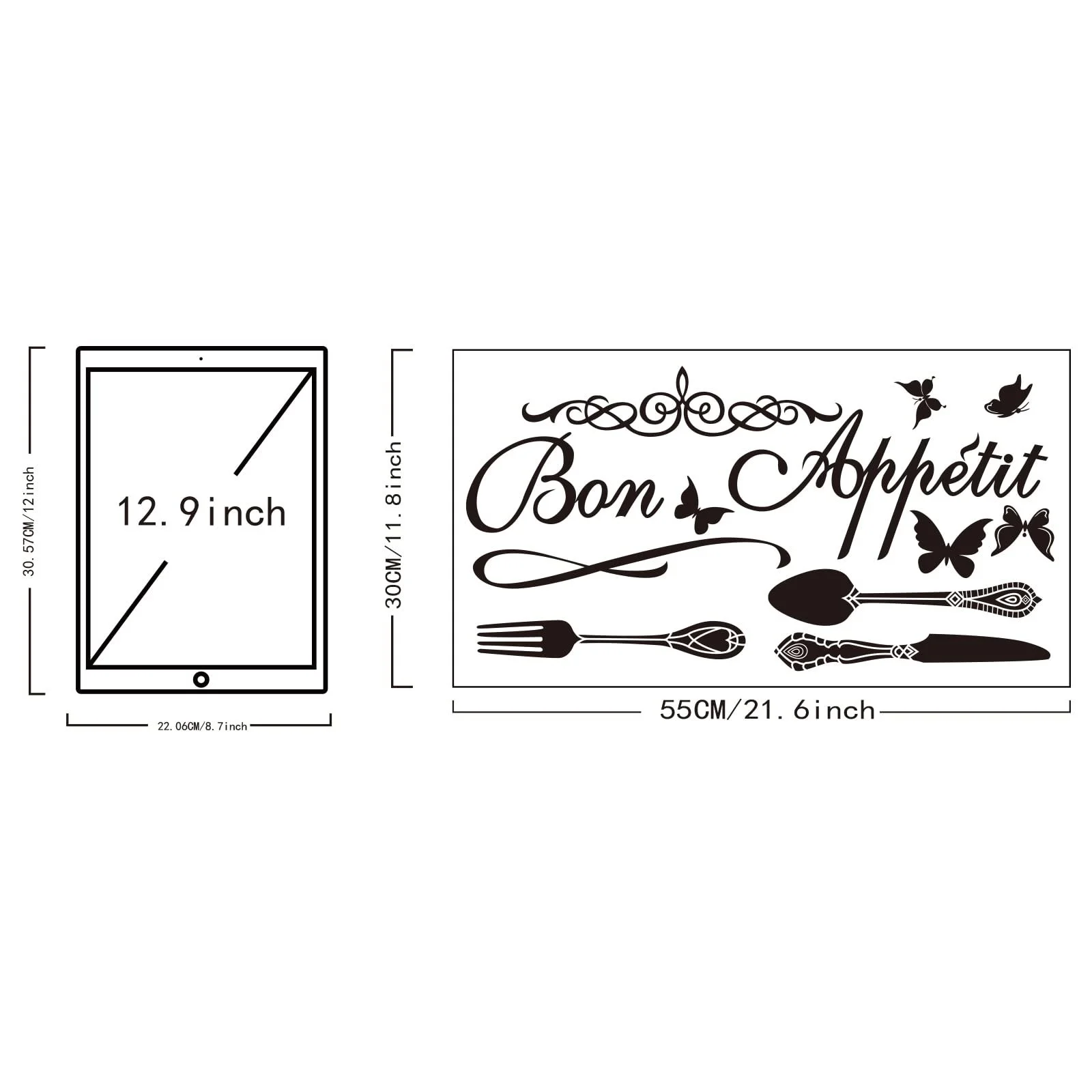 Наклейка на стіну SUPERDANT Bon Appetit Кухонна тематика Вінілова, фото №2