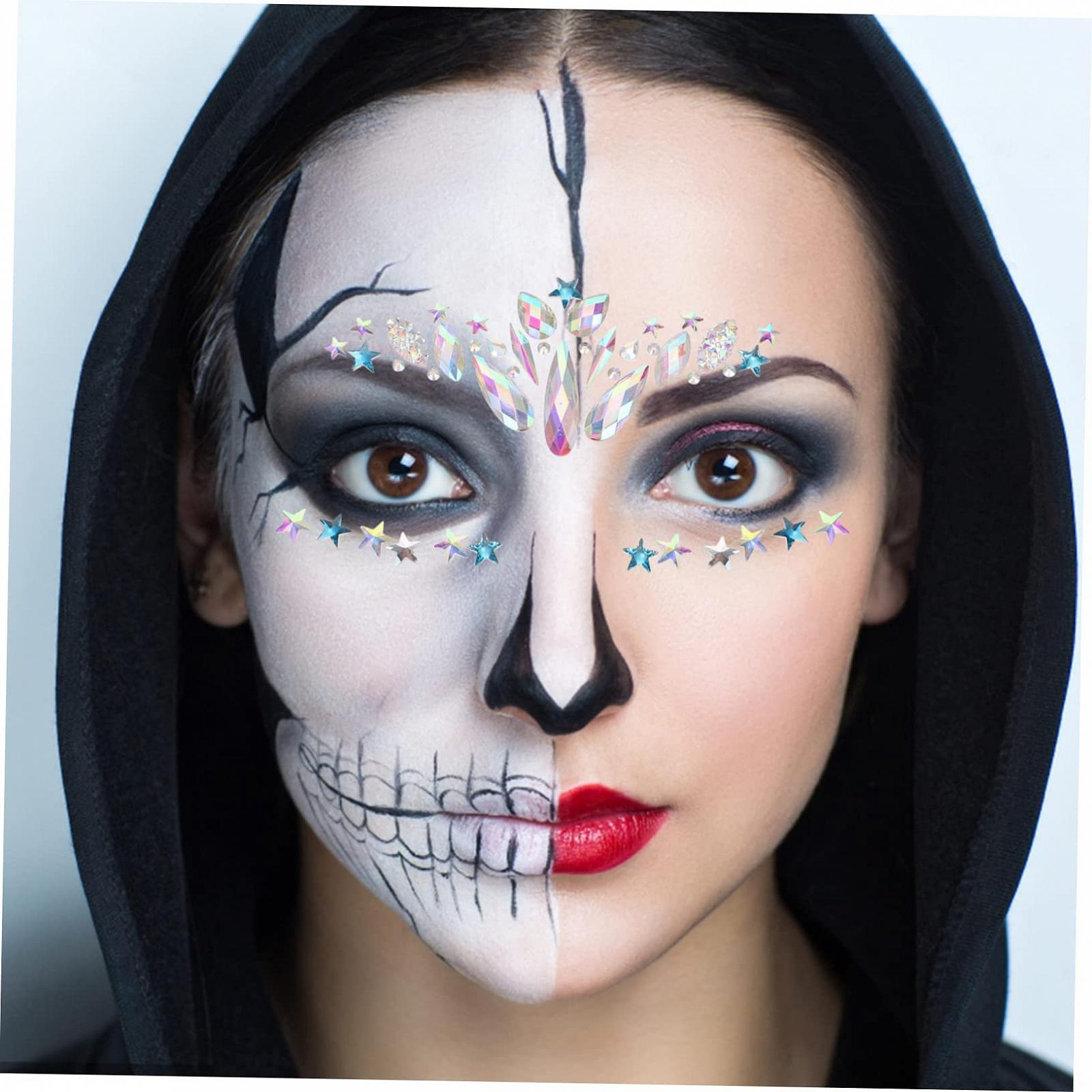 Стразы Beavorty для лица, 4 листа, акрил, наклейки для вечеринок и фестивалей, фото №8