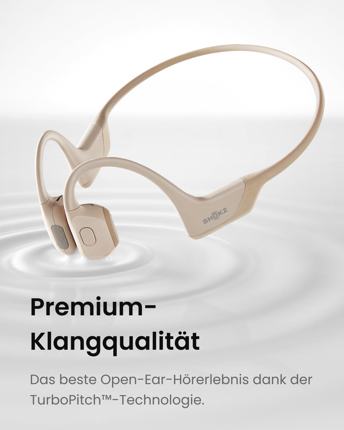Навушники Shokz OpenRun Pro Bone Sound Навушники для спорту з мікрофоном Bluetooth Bone Conduction гарнітура водонепроникна та пилозахищена бежевий, фото №5