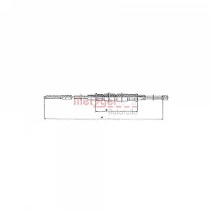 Трос стоянкового гальма METZGER 11.704 для VW задній лівий, задній правий - Фото 1