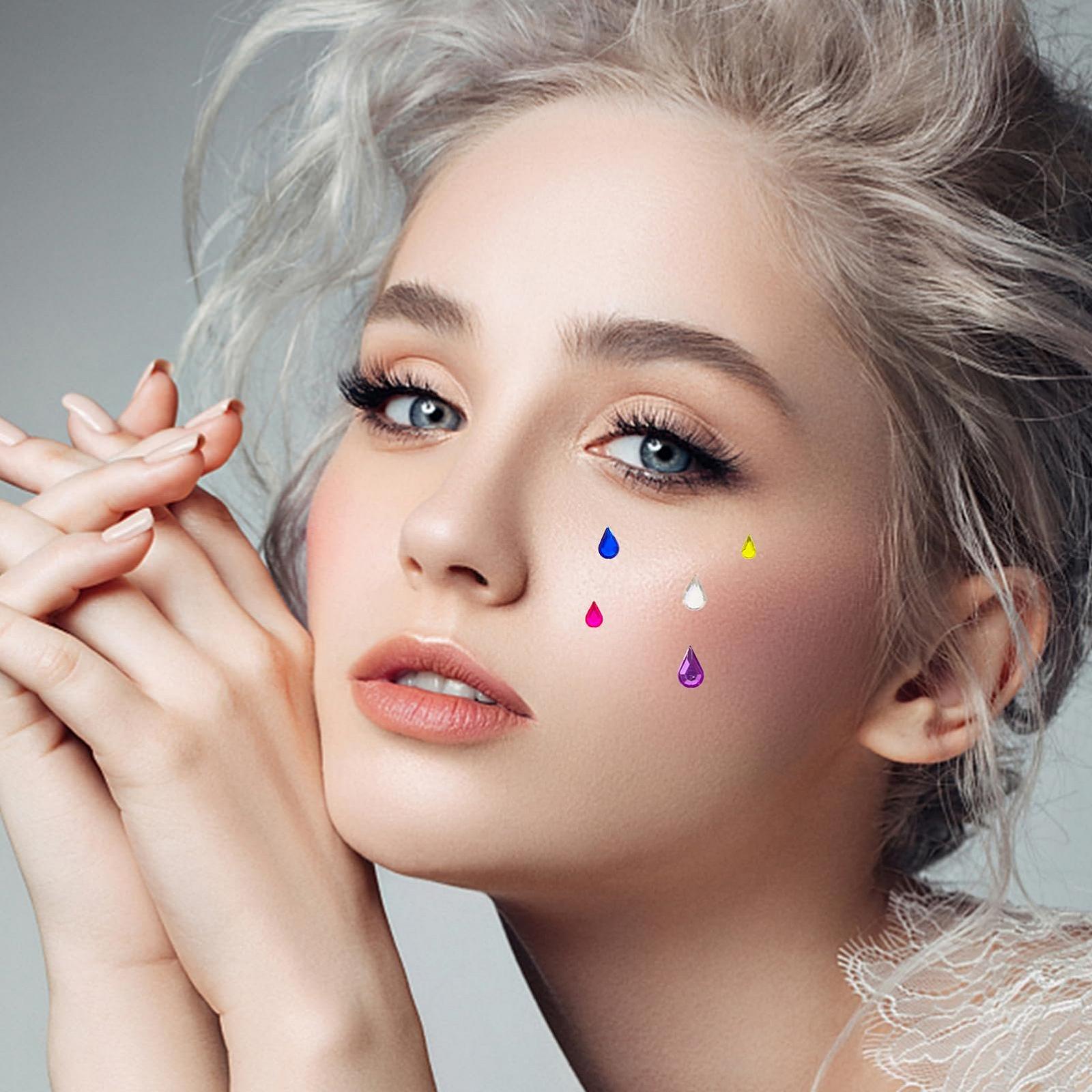 Набор страз для лица Healvian 3 шт., кристаллы для макияжа для детей, драгоценности для лица для мальчиков и девочек, для наклеивания декоративных драгоценных камней, 5 листов x 3, фото №5