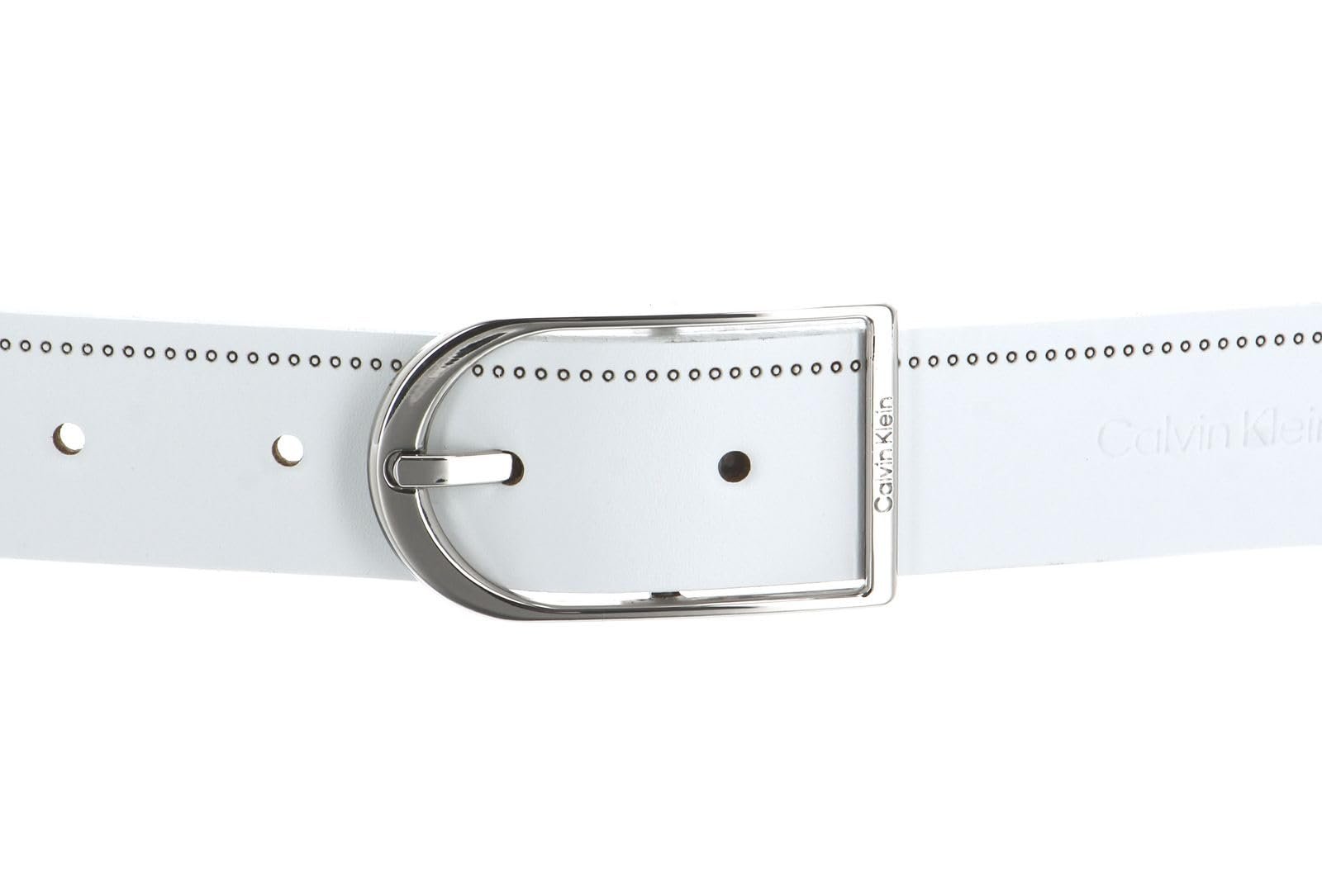 Ремень Calvin Klein CK Must Bridge 3 см Perf W100 CK White, Ck White, фото №2