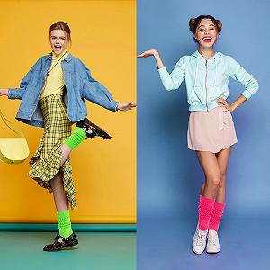 Женские носки Slouch, 3 пары неоновых носков, женские длинные термоноски, зеленые synthetic.ua - Фото 1