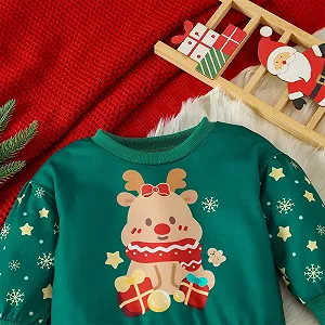 Толстовка з різдвяним принтом літер Generisch для дівчаток ясельного віку synthetic.ua - Фото 1