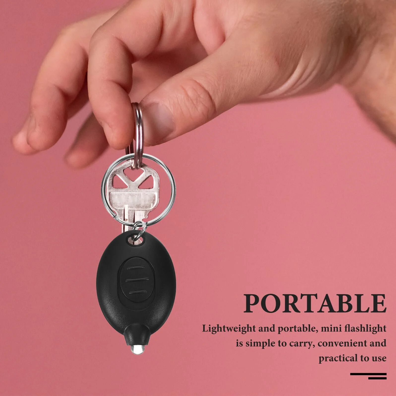 Ліхтарик OUNONA Міні LED на ключі Чорний, 6 шт., фото №7