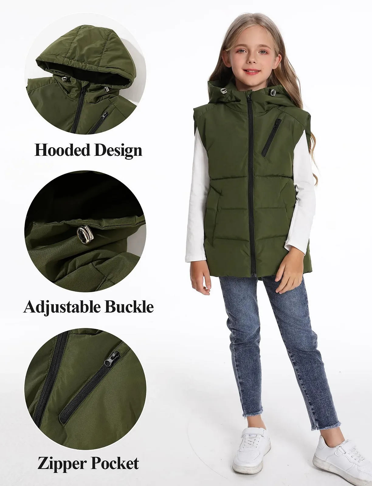 Жилет FEOYA Детский зимний для улицы, утепленный, для мальчиков, без рукавов, осенне-зимний, легкий, модный, флисовая стойка, стеганый, мягкий, черный, 3-11 лет, 110-150 см, фото №5