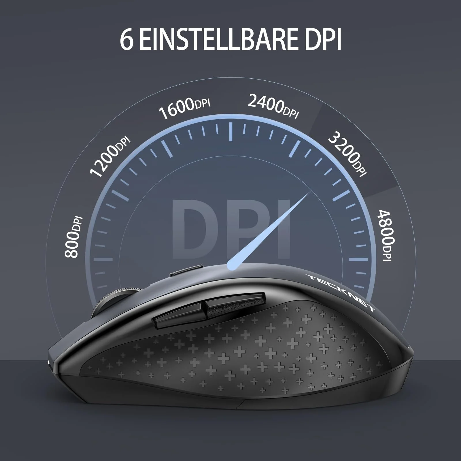 Миша Бездротова TECKNET Tri-Mode (BT 5.0/3.0 2.4G) 4800 DPI з USB-приймачем, фото №3