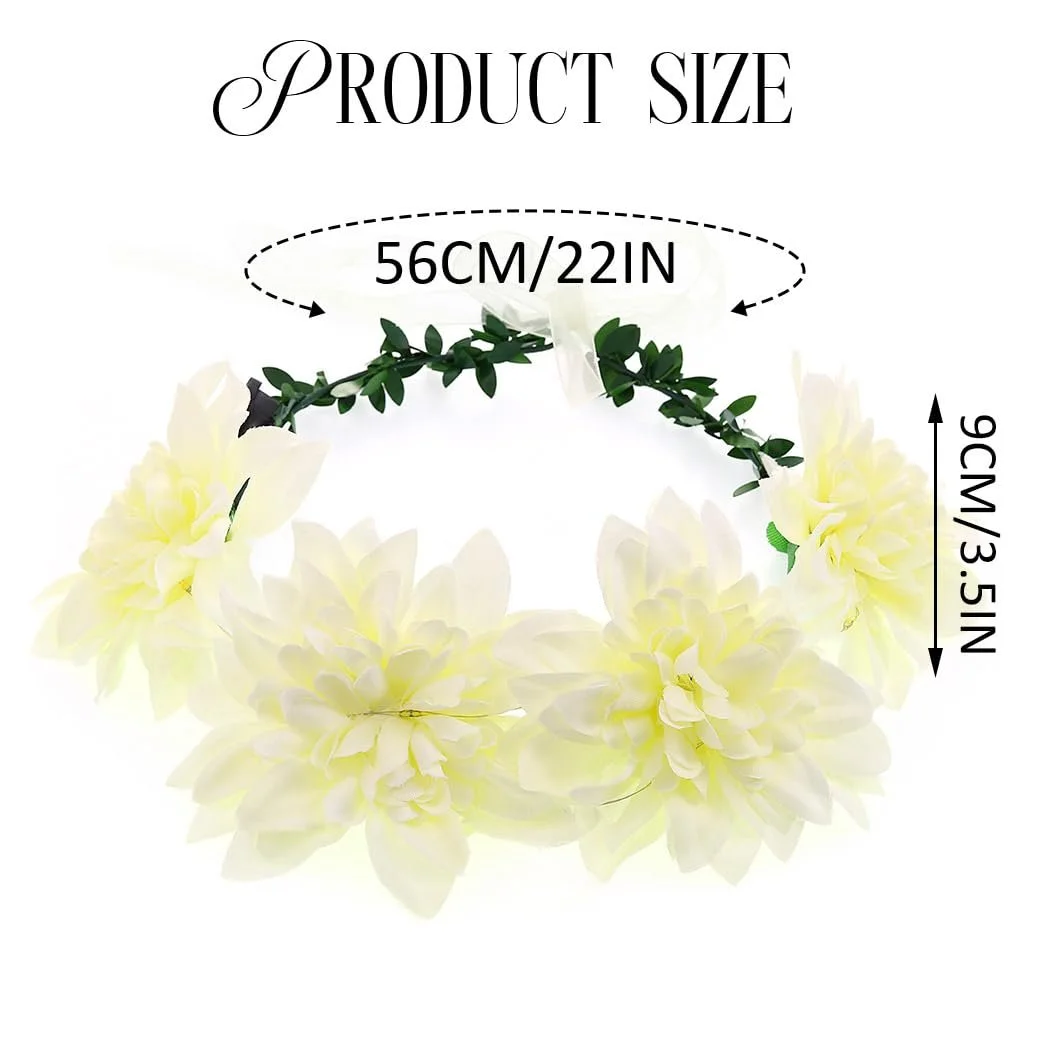 Вінок для волосся з LED підсвічуванням Квітка Жовтий, фото №6