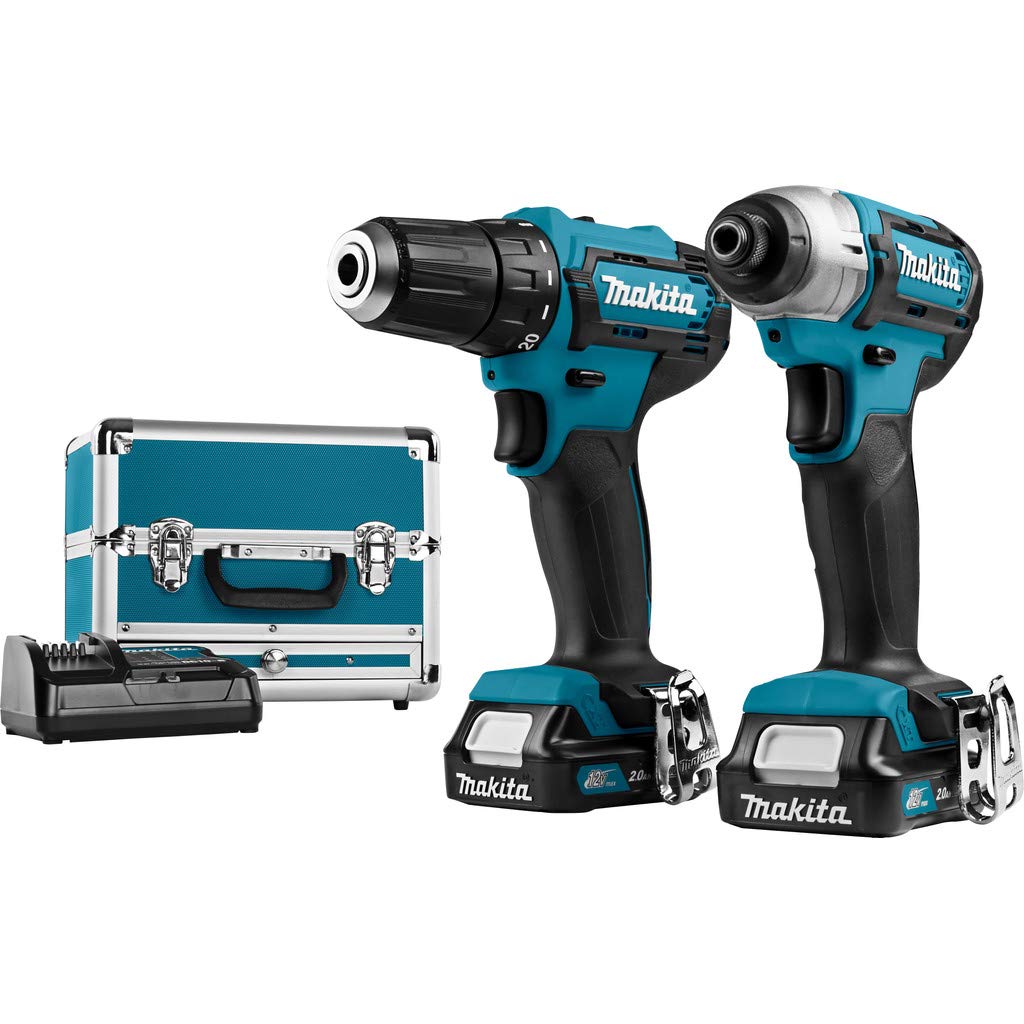 Набір Makita CLX224SAX1 12V Li-Ion Boor-/Schroefmachine (DF333D) & Slagschroevendraaier (TD110D) (2x 2.0Ah Battery) у футлярі, фото №1